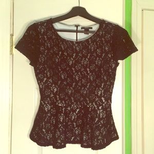 Rose Peplum Top With White Lining 🌹